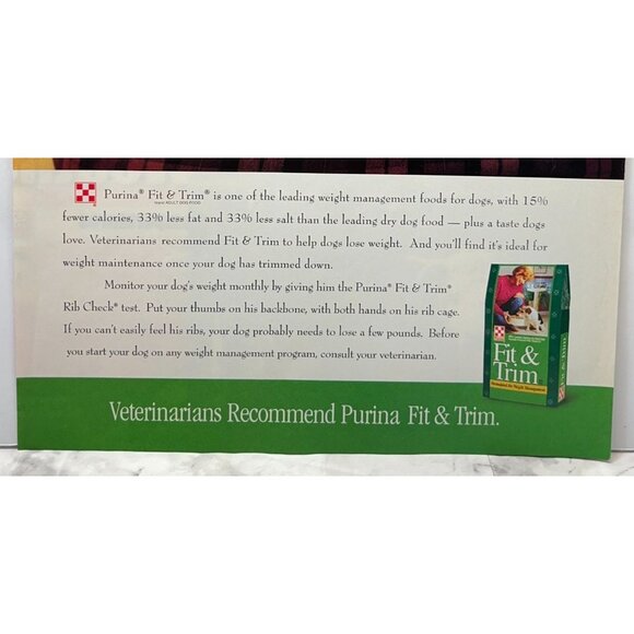 Purina Dog Food Print Ad Vintage 90s Fit and Trim Bassett Hound Weight Control - Picture 5 of 5